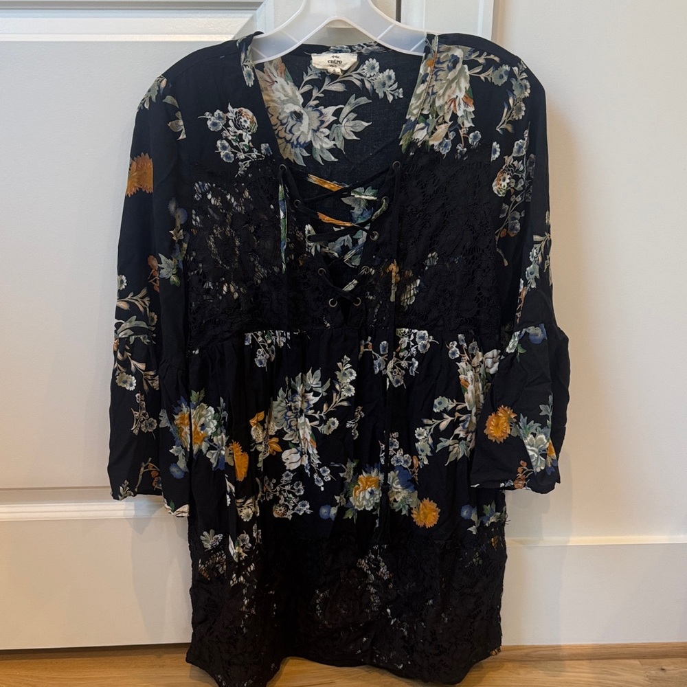 Etro Floral Lace-Up Front Baby Doll Dress Women Size Small - Picture 2 of 5